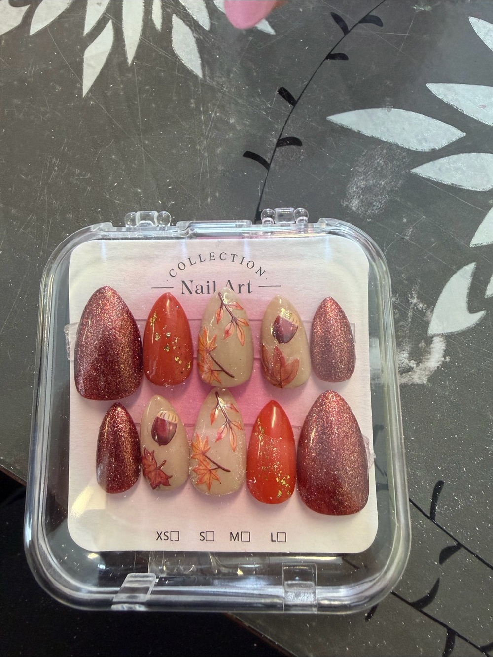 Autumn Maple Press-On Nail Set - Neutral & Rust Shades